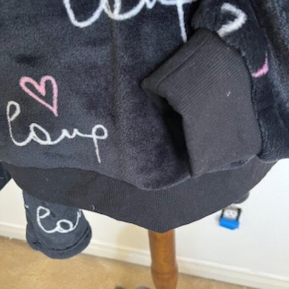 Free Haven Black Velour Love Shorts & Sweatshirt 2 Piece Women’s 3XL - Picture 4 of 10